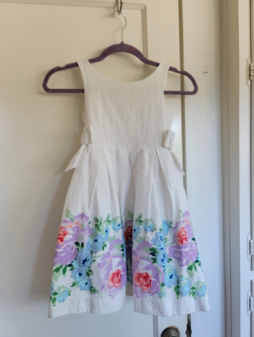 Janie & Jack White Floral Print Girls' Dress